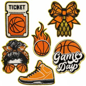 oly-69728e8039d81787655c7f71203c61de Wholesale Basketball Theme Embroidered Cloth Patch Set 6Pcs Decorative Iron-On Applique for Resale Gift