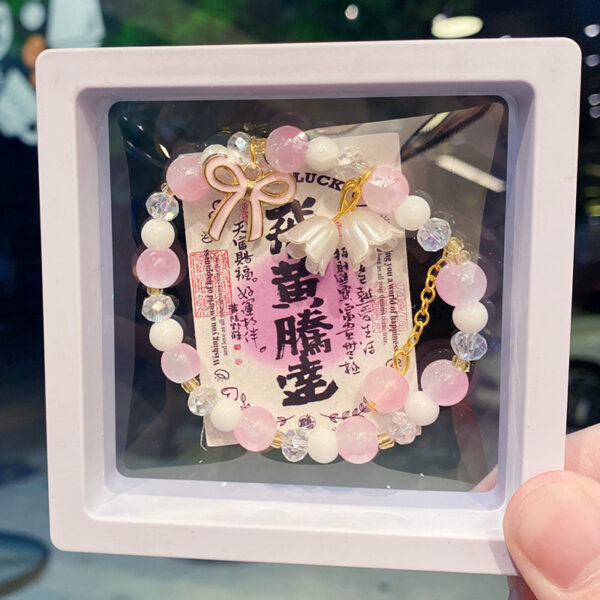 Wholesale Electroplated Glass Lily of the Valley Bow Bracelet Travel Souvenir Jewelry Gift