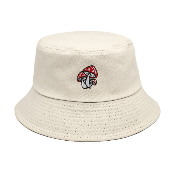 Wholesale Fashion Three Mushroom Embroidered Bucket Hat for Sun Protection Chic Accessory for Resale