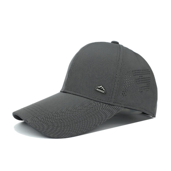 oly-69917f8a7e2c8f5aed5fb8ca4e9e1ddc Wholesale Extended Brim Baseball Cap for Outdoor Hiking Sun Protection Solid Dark Gray