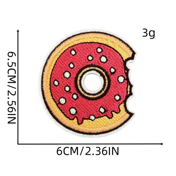 oly-69973c0326b1dbda68c08a7b70d7b44c Wholesale Polyester Thread Colorful Donut Iron-On Embroidery Patches for Sweaters