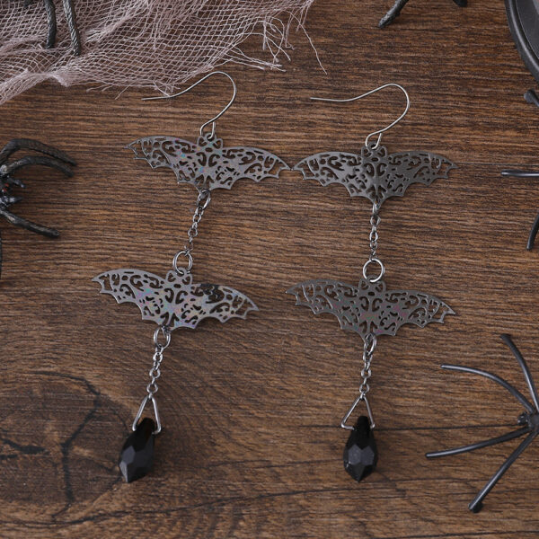 Wholesale Gothic Bat Pendant Tassel Earrings Halloween Jewelry Fashion Accessory