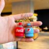 Wholesale Cartoon Cola Bottle Keychain Simulated Sprite Pendant Trendy Car Key Accessory for Party