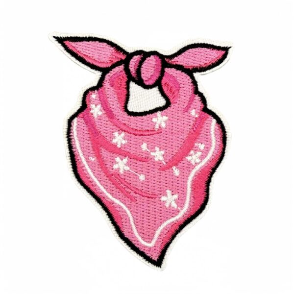 Wholesale Polyester Thread Embroidered Iron-On Patches Pink Cartoon Bow Flower Decorative Craft Sewing Accessories Gift Resale