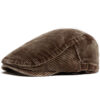 Wholesale Vintage Corduroy Beret Hat Retro Casual Navy Blue Cap for Men Women