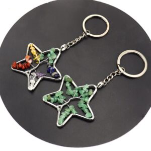 oly-69de1c247325991ec63c908ecd27549e Wholesale Metal Keychain Pendant Colorful Crystal Star Life Tree Design for Couple