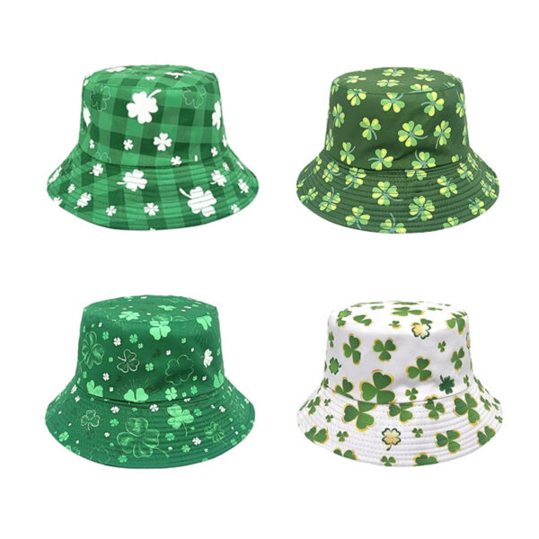 Wholesale Chic Patrick's Day Double Sided Bucket Hat Unisex Sun Protection Fashion Accessory