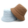 Wholesale Chic Beige Quilted Bucket Hat for Women, Polka Dot Heart Pattern, Casual Winter Accessory