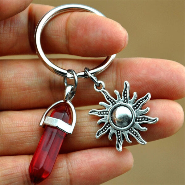Wholesale 2 Piece Sun and Moon Keychain Set Alloy Key Ring Fashion Accessory