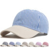 oly-6a2182cee08a4a557c37ee1ef8160932 Wholesale Striped Baseball Cap Adjustable Summer Sun Hat for Women Men Everyday Fashion Accessory