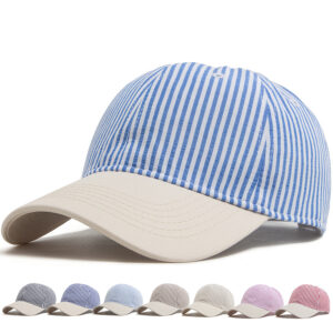 Wholesale Striped Baseball Cap Adjustable Summer Sun Hat for Women Men Everyday Fashion Accessory