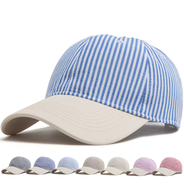 oly-6a2182cee08a4a557c37ee1ef8160932 Wholesale Striped Baseball Cap Adjustable Summer Sun Hat for Women Men Everyday Fashion Accessory