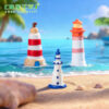 Wholesale Resin Blue Lighthouse Miniature Diorama Decor Resale Decorative Accent