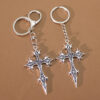 Wholesale Retro Gothic Cross Ethnic Pattern Zinc Alloy Pendant Keychain Boutique Resale