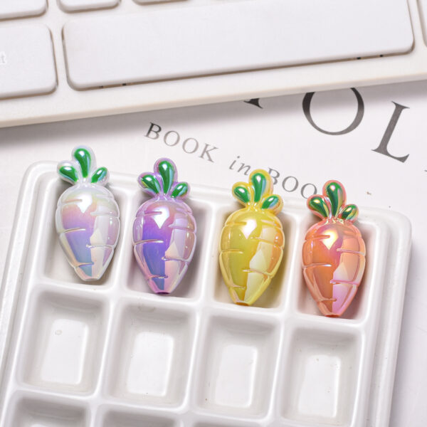 oly-6a47105f9ee3ace87f928815d2f6cee1 Wholesale UV Plated Acrylic Carrot Loose Beads DIY Phone Chain Bag Charm Craft Supply