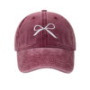 Wholesale Korean Designer Bow Embroidery Denim Baseball Cap Sun Protection Casual Wear