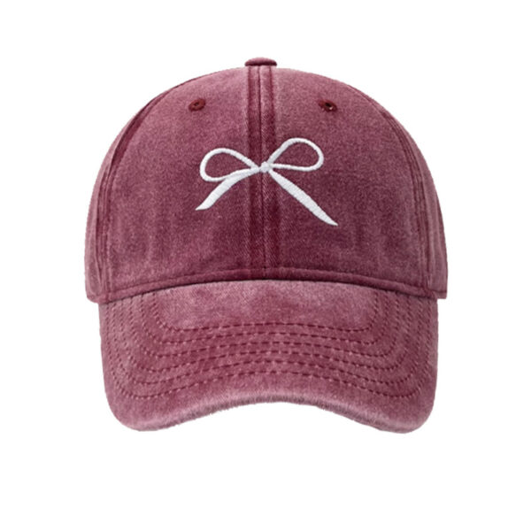 Wholesale Korean Designer Bow Embroidery Denim Baseball Cap Sun Protection Casual Wear