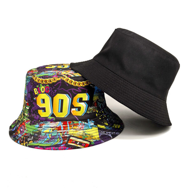 Wholesale 90s Retro Cassette Pattern Bucket Hat Unisex Trendy Sun Protection Hat for Outdoor Activities