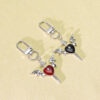 Wholesale Zinc Alloy Gothic Skull Love Wings Cross Pendant Keychain Chic Car Key Accessory