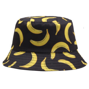 Wholesale Banana Print Double-Sided Fisherman Hat Trendy Hip Hop Sun Hat for Men Women