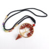 Wholesale Colorful Agate Crystal Tree of Life Pyramid Pendant Necklace Fashion Accessory