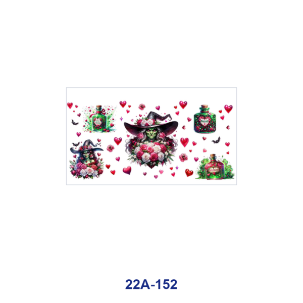 oly-6a94f36e76266b8d64ec3290c04daf7c Wholesale 5pcs Dark Gothic Spooky Witch Red Rose Bat Love Potion Heart Mixed Horror Print 16oz Cup UV DTF Wraps OLY Exclusive