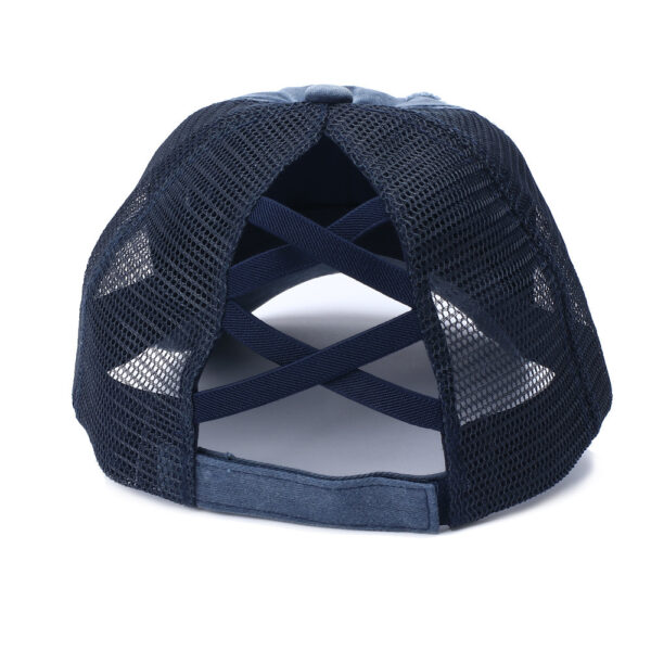 Wholesale Chic Distressed Crossover Baseball Cap Yellow Adjustable Cotton Polyester Everyday Accessory