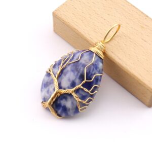 White dot blue (2.4x3.4cm)