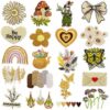 oly-6adc784f8e1cb787c603e6b53a284711 Wholesale Casual Plant Flower Cartoon Embroidered Patch Iron On Polyester Thread DIY Decorative Accessory