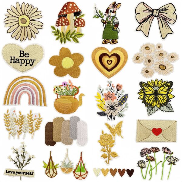 oly-6adc784f8e1cb787c603e6b53a284711 Wholesale Casual Plant Flower Cartoon Embroidered Patch Iron On Polyester Thread DIY Decorative Accessory