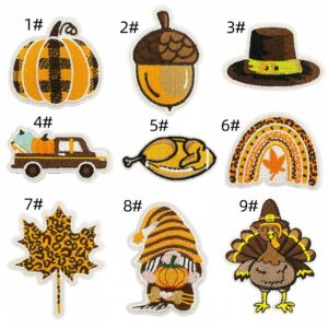 Autumn turkey pastoral cloth sticker set 9 pack