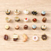 Wholesale 5pcs Blue Cake Donut Pendant Charms Zinc Alloy DIY Jewelry Making Keychain Bag Charm