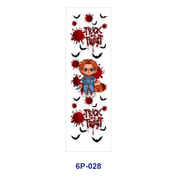 Wholesale 2/8/16pcs UV DTF Stickers Horror Doll and Pumpkin Bat Print Pen and Bookmark Stickers OLY Exclusive