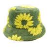 oly-6b3f40fa8a3ce4f163821707be88fe84 Wholesale Sunflower Plush Fisherman Hat Dark Green Winter Outdoor Hat for Women