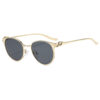 Wholesale Metal Round Gold Frame Sunglasses for Women UV400 Gray Lenses Fashion Accessory