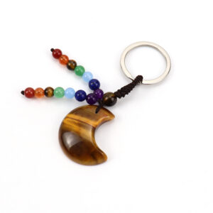 Brown rope tiger stone keychain