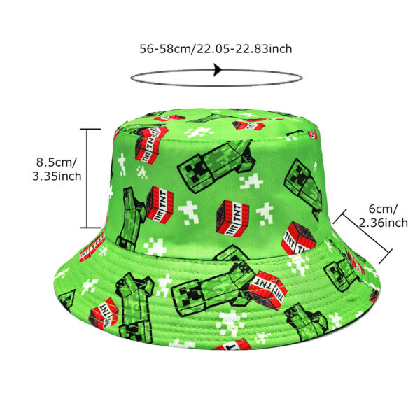 Wholesale My World Pattern Printed Bucket Hat Stylish Game Sun Hat for Women