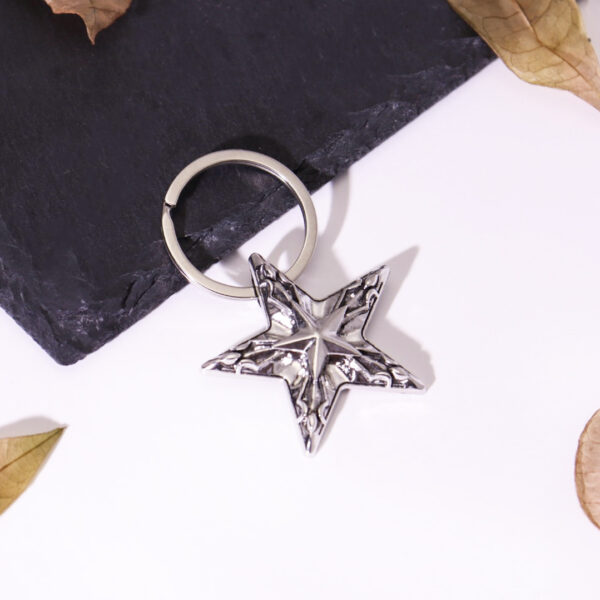 oly-6b74520ec3f64c2533f9396fa8e80e34 Wholesale European Style Five Point Star Keychain Pendant Zinc Alloy Car Key Accessory