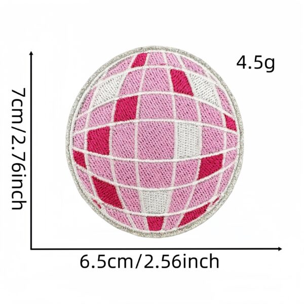 Wholesale Cartoon Pink Planet Plaid Embroidery Patch Fashion Decorative Iron-On Accessory for DIY Gift