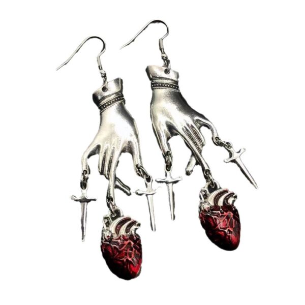 oly-6bb7cfc041d002adb177da8ff11a08e5 Wholesale Gothic Blood Drop Heart Palm Earrings Stylish Red Rhinestone Jewelry Accessory for Women Trendy Gift