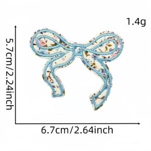 Bow floral cloth patch 4#Blue
