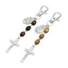 oly-6c010bb1ce21ee2aba93b9e247ae2600 Wholesale European American Style Alloy Cross Wood Bead Keychain Fashion Accessory for Baptism Gift