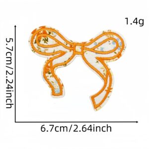 Bow floral cloth patch 4#Orange