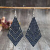 oly-6c1f7ad090484f29c45b94545d922345 Wholesale PU Leather Denim Style Geometric Earrings for Women Fashion Accessory