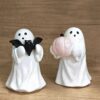 Wholesale Halloween Cute Ghost Resin Figurine Holding Pumpkin Home Decor Accent