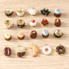 Wholesale 5pcs Blue Cake Donut Pendant Charms Zinc Alloy DIY Jewelry Making Keychain Bag Charm