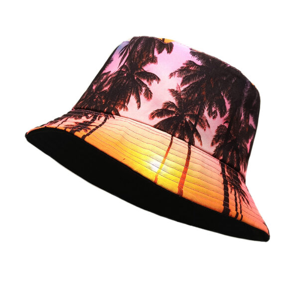 oly-6c41fb74251c6b41e2c826e26f3fd0e7 Wholesale Chic Coconut Tree Print Fisherman Hat Sunscreen Beach Hat for Travel, Fashion Accessory
