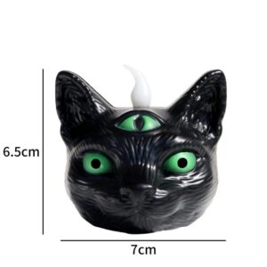 Three-eyed cat lamp black