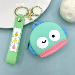 Coin purse - ugly fish (leather cord style) - green