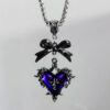 oly-6c4d2a39c015893a835db1823c74cd4d Wholesale Alloy Red Heart Pendant Necklace Gothic Punk Style Square Chain Jewelry Accessory